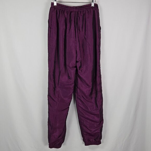 Vintage 80s Beyond Performance Tracksuit Purple Nylon Colorblock Petite L - Picture 9 of 16